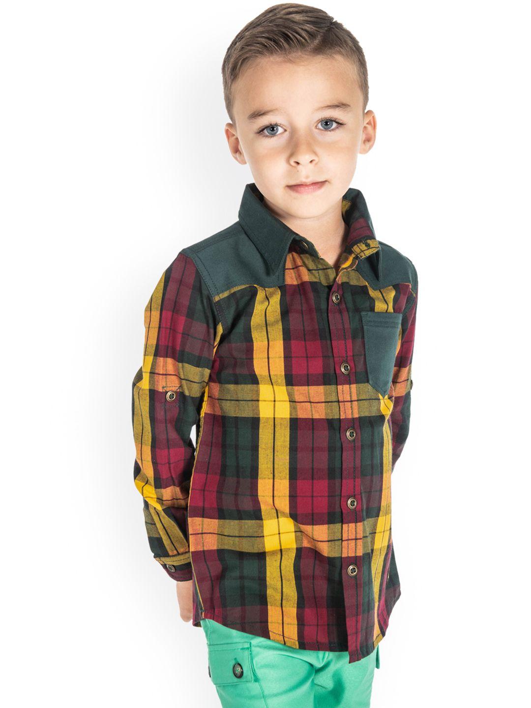 cherry crumble boys multicoloured regular fit checked casual shirt