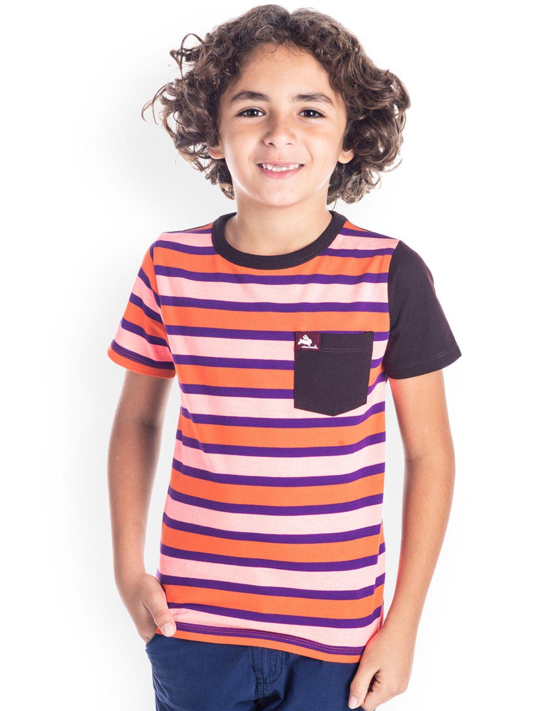 cherry crumble boys multicoloured striped round neck t-shirt