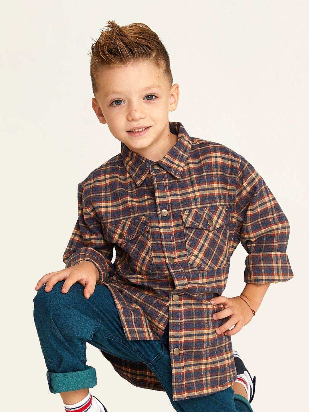 cherry crumble boys red tartan checks checked casual shirt