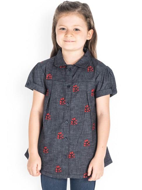 cherry crumble by nitt hyman kids grey embroidered top