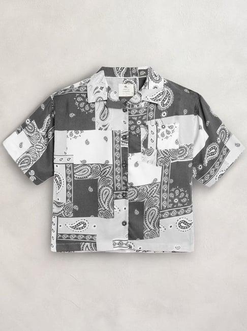 cherry crumble by nitt hyman kids grey printed shirt