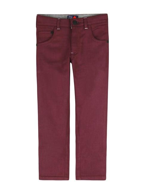 cherry crumble by nitt hyman kids maroon regular rise chinos