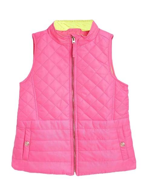 cherry crumble by nitt hyman kids neon pink quilted reversible jacket