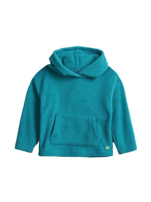 cherry crumble by nitt hyman kids teal blue solid hoodie