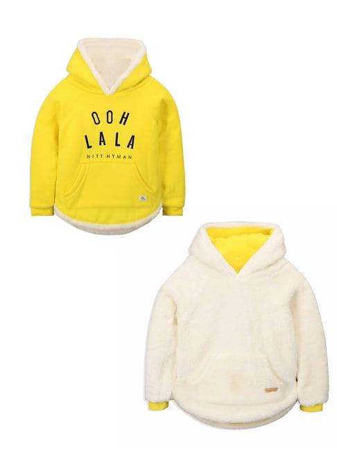 cherry crumble by nitt hyman kids yellow embroidered hoodie