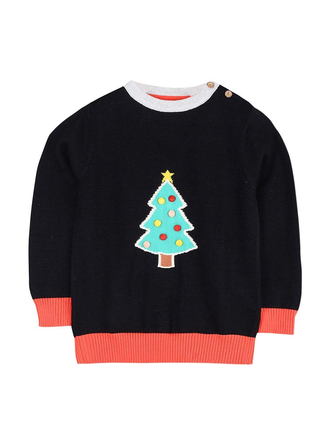cherry crumble kids black christmas pullover sweater