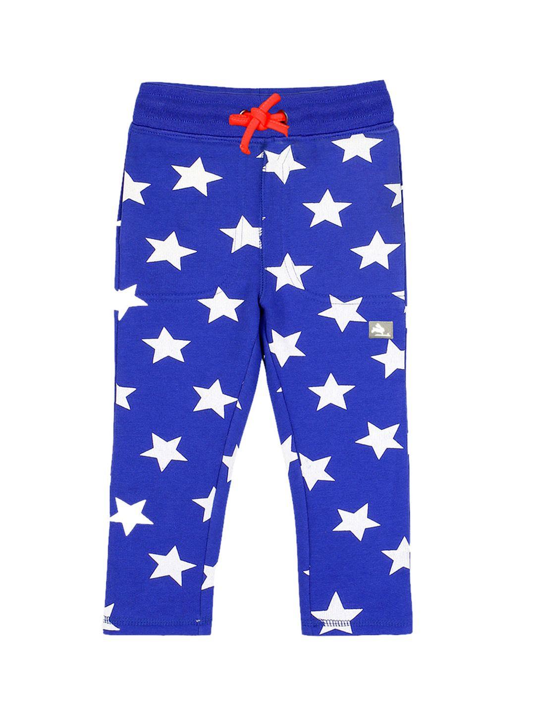 cherry crumble kids blue & white regular fit printed joggers
