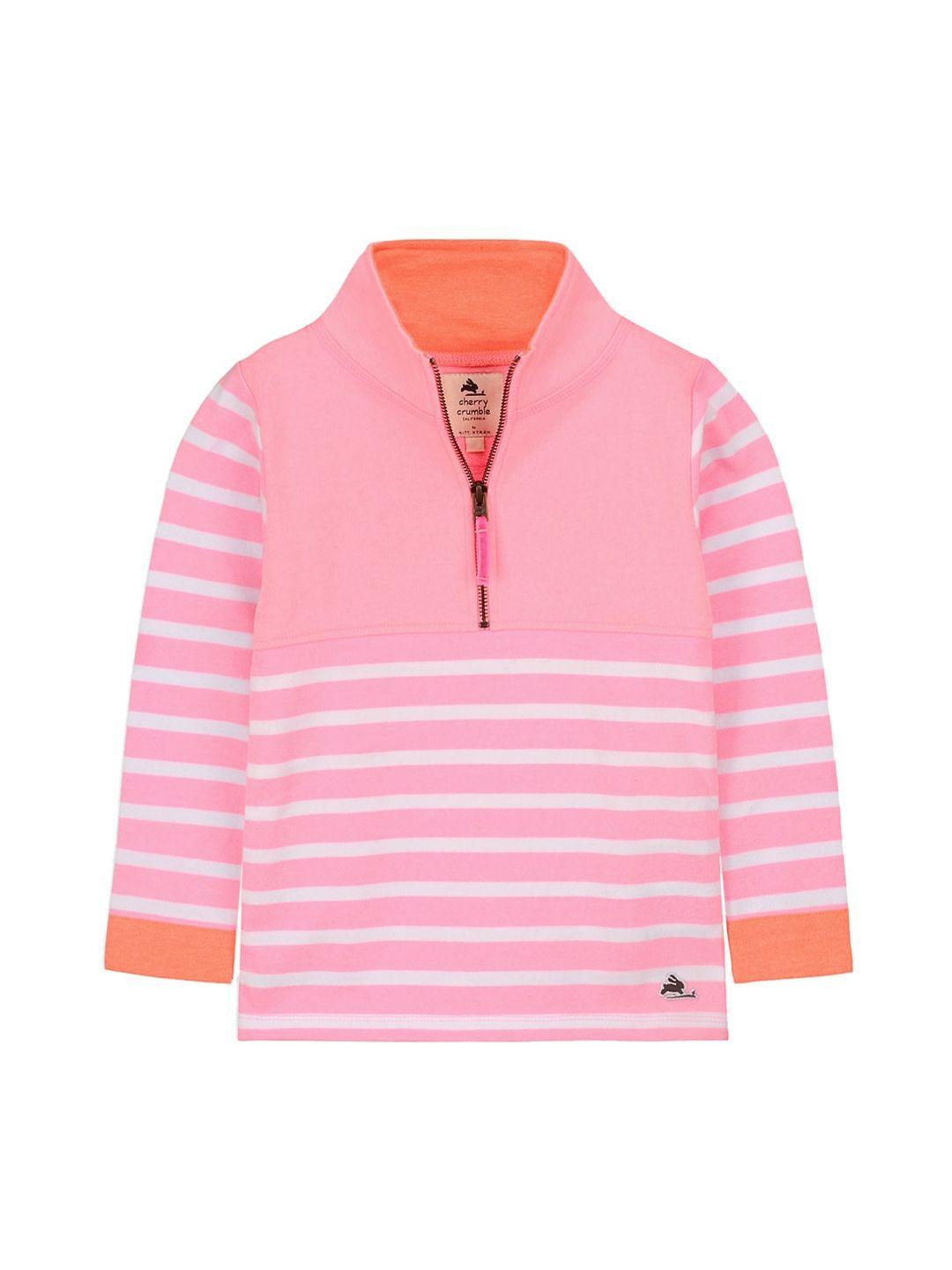 cherry crumble kids pink striped sweatshirt