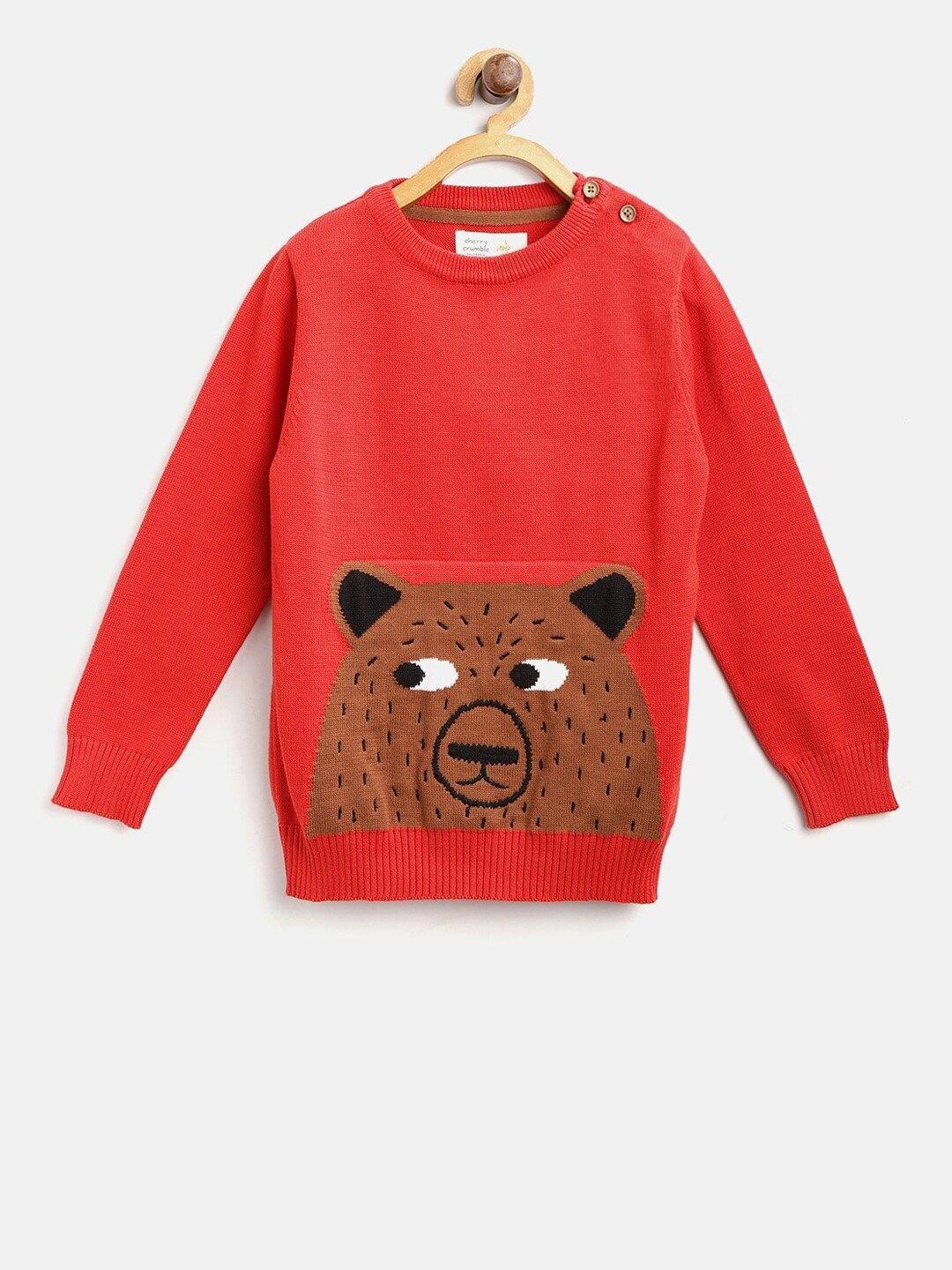 cherry crumble kids red printed pullover sweater