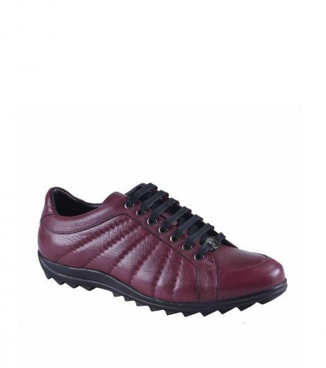 cherry leather sneakers