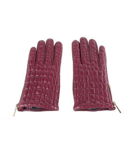 cherry quilted gloves