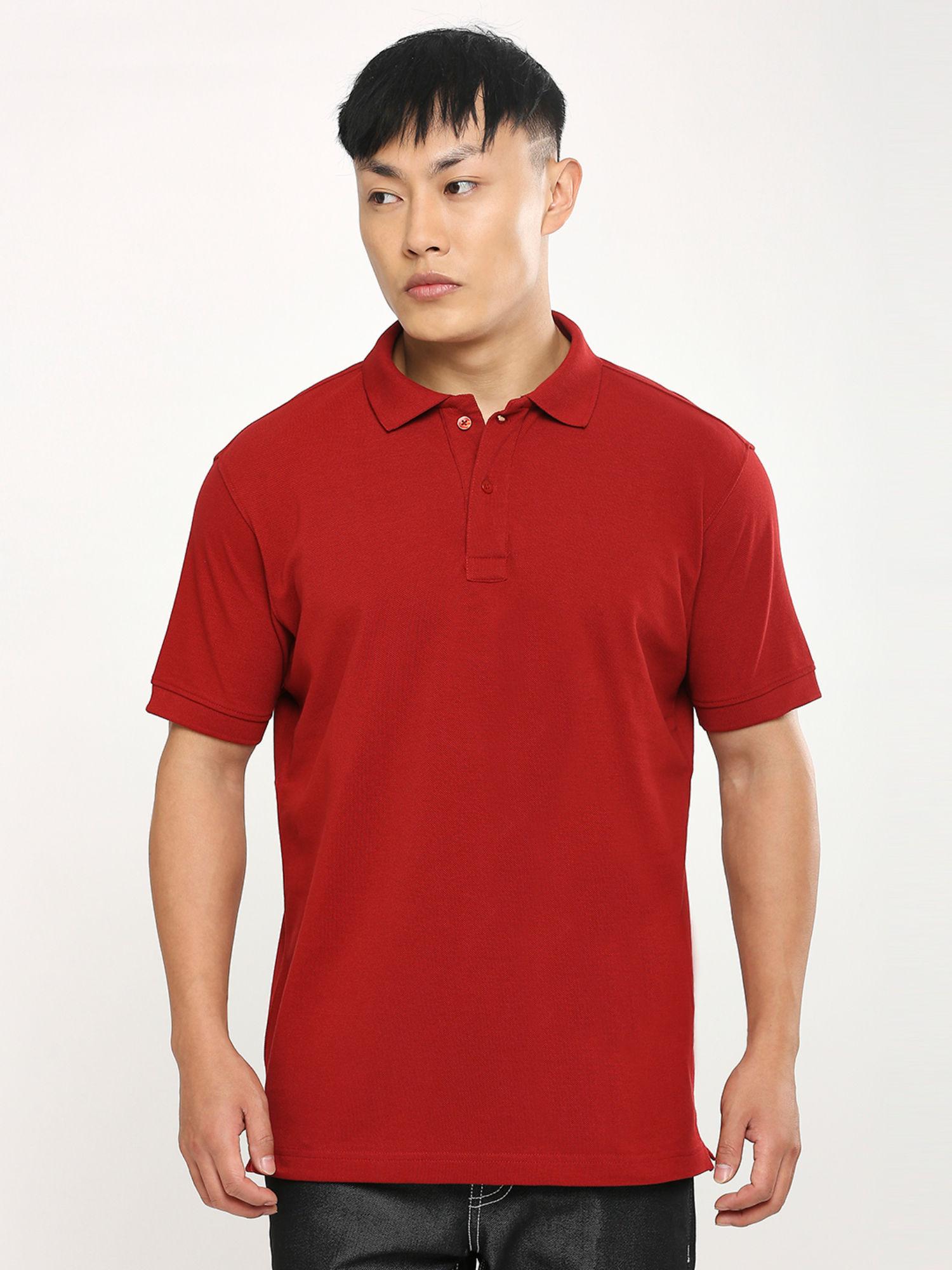 cherry red polo t-shirt