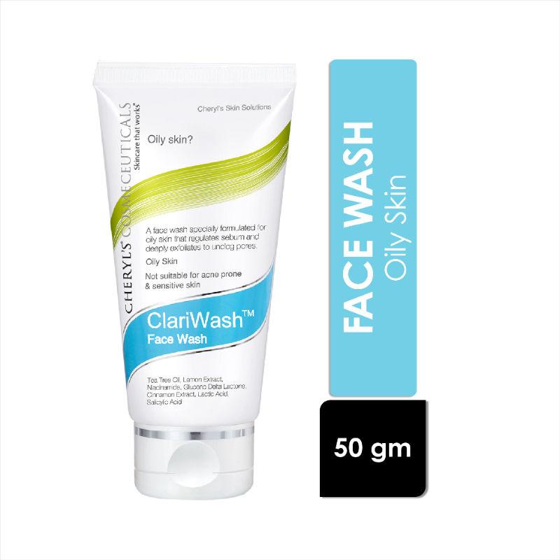 cheryls cosmeceuticals clariwash face wash for oily skin