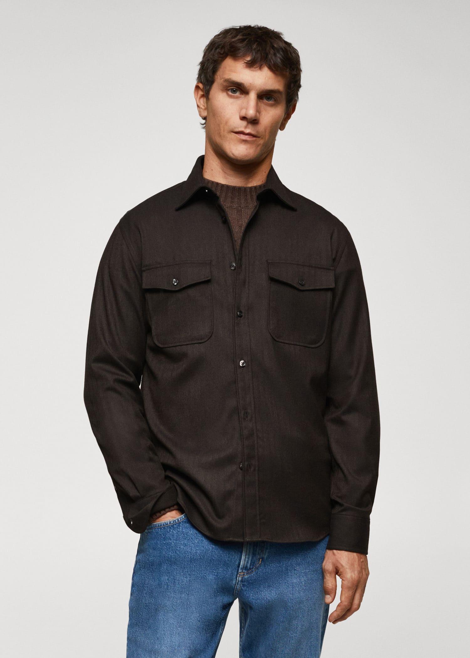 chest-pocket cotton overshirt