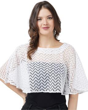 chevron cropped cape