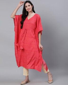 chevron kurta with kaftan sleeves