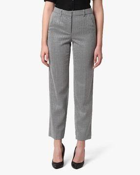 chevron pattern ankle-length pants