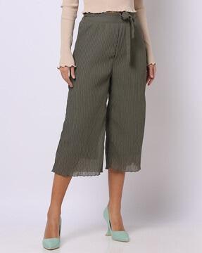 chevron pattern culottes with belt