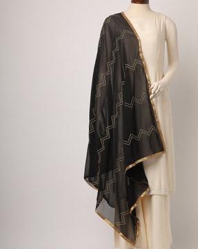 chevron pattern embellished dupatta