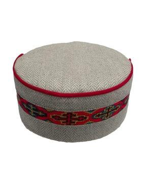 chevron pattern kullu patti rounded woolen hat
