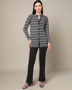 chevron pattern longline cardigan