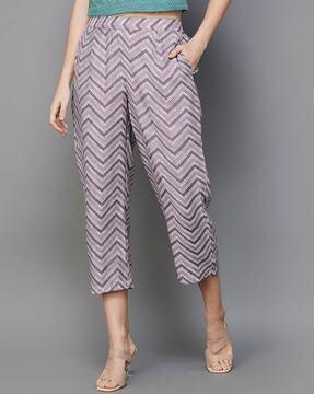 chevron pattern pants with insert pocket