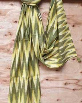 chevron pattern stole with tassels