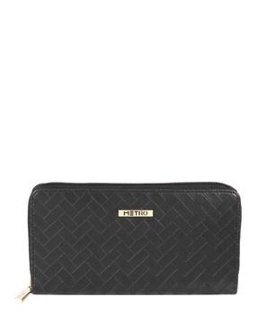 chevron pattern zip-around wallet