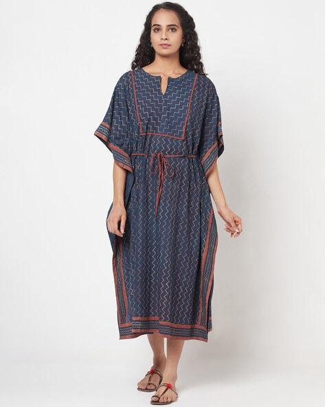 chevron print a-line dress