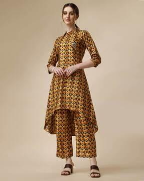 chevron print a-line kurta set