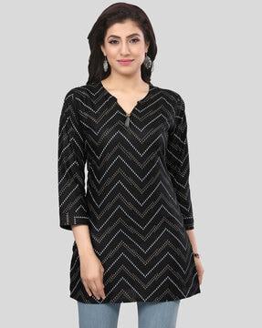 chevron print a-line kurti