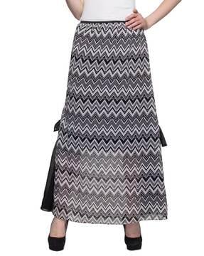 chevron print a-line skirt