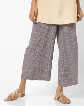 chevron print cropped palazzos