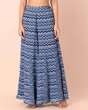 chevron print flared palazzos