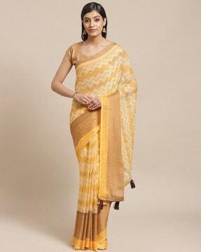 chevron print georgette saree