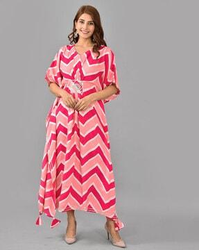 chevron print kaftan dress