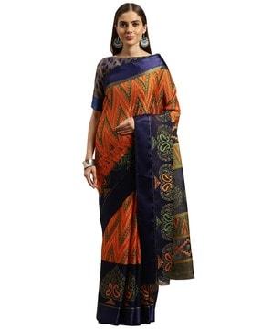 chevron print kota silk saree