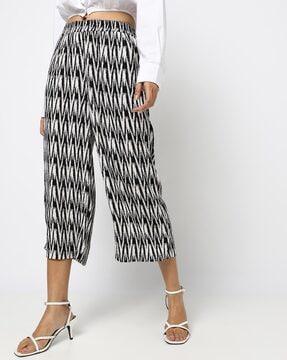chevron print relaxed fit culottes