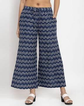 chevron print relaxed fit palazzos