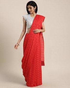 chevron print saree with tassels