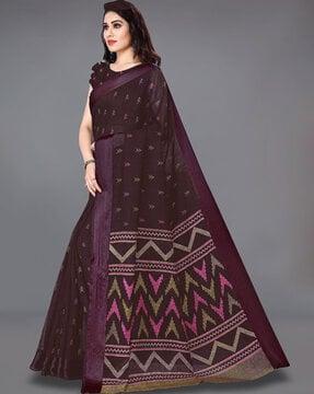 chevron print saree