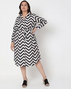 chevron print shirt dress