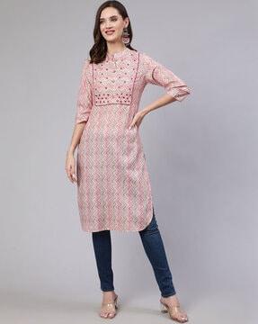 chevron print straight kurta