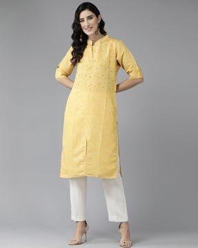 chevron print straight kurta