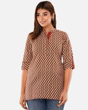 chevron print straight tunic