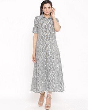 chevron printed a-line kurta