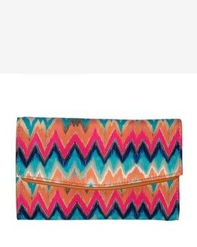 chevron printed tri-fold wallet