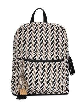 chevron woven backpack with adjustable strap