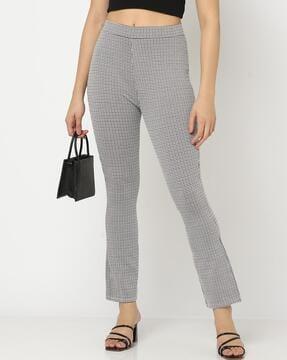 chevrons mid-rise trousers