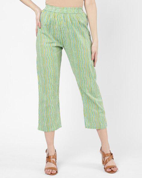 chevrons pants with mid-rise waist